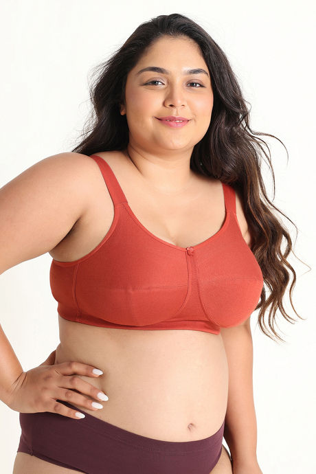 Zivame True Curv Double Layered Non Wired Full Coverage Super Support Bra - Burnt Brick — image 3